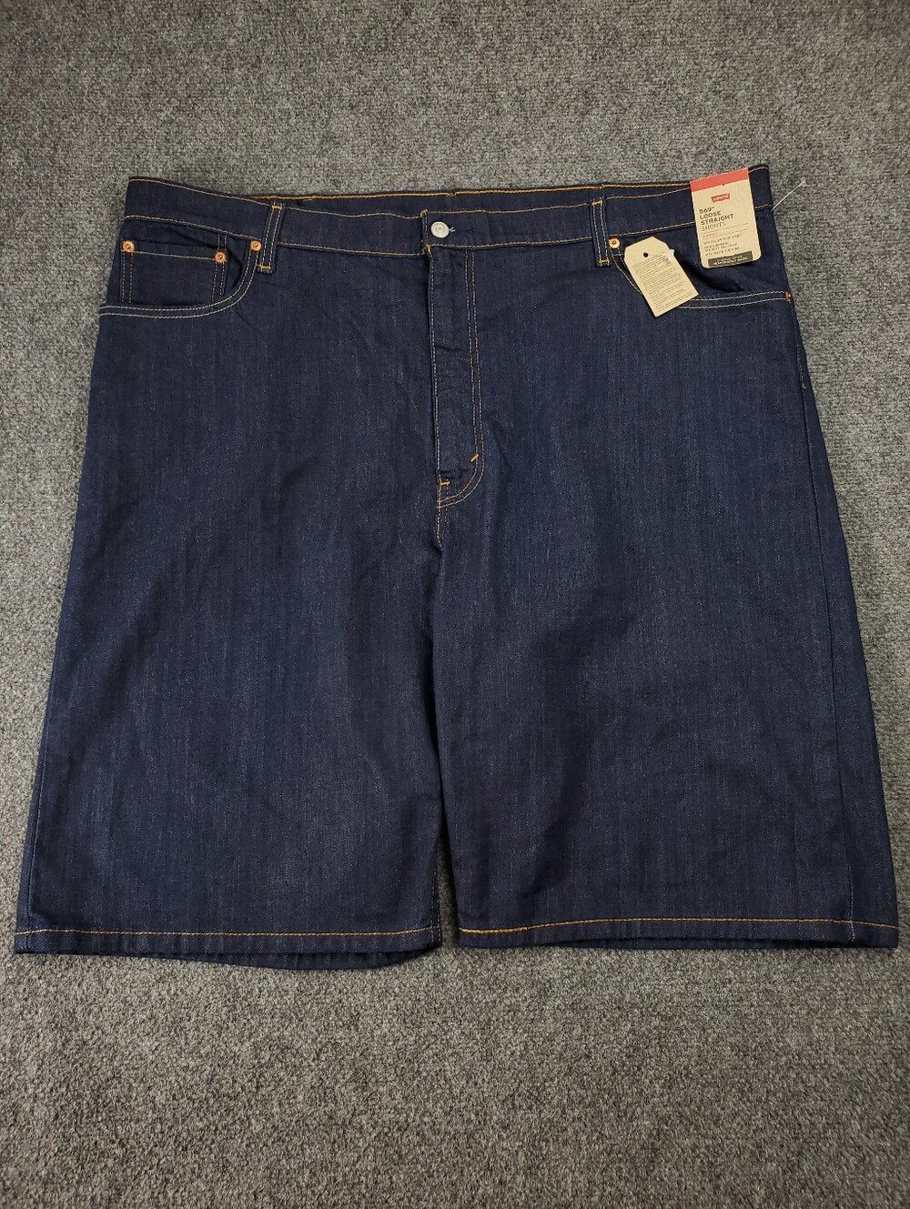 Levis 569 Loose Straight Jean Shorts 46 Big Tall Stretch Dark Wash Denim NEW